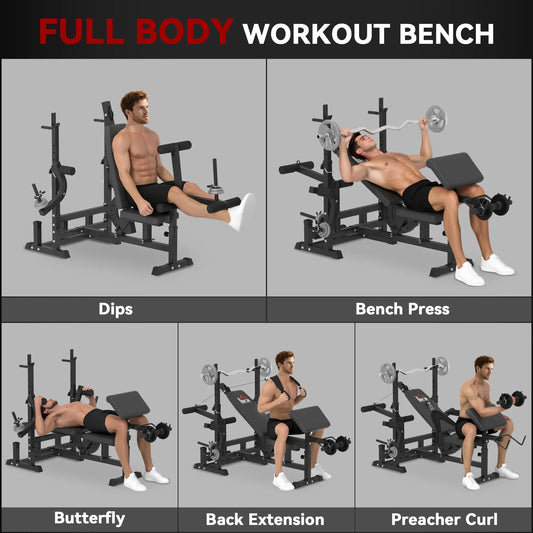 6-in-1 Adjustable Weight Bench β Home Gym