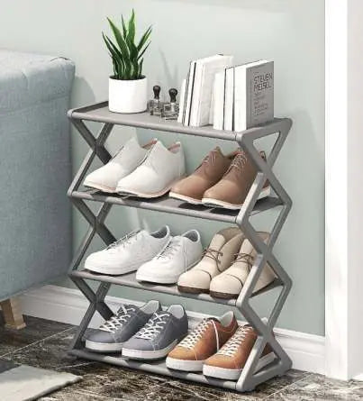 Compact Shoe Rack with 3-Tiers & Storage Shelf - Revolved