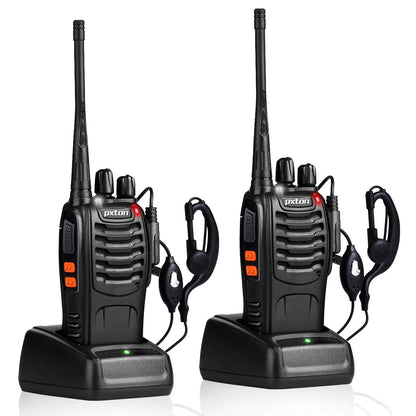 Walkie Talkies for Adults Long Range 2-Pack – Rechargeable Two-Way Radios, 16CH, VOX Function, LED Light, Earpieces Included