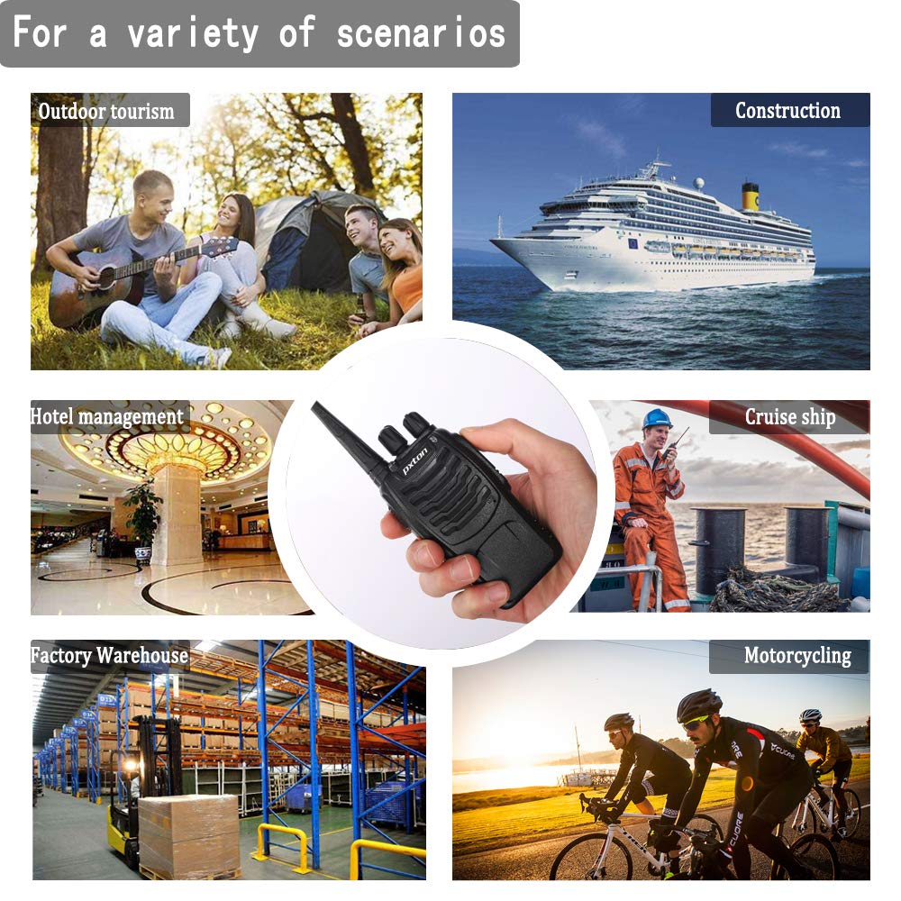 Walkie Talkies for Adults Long Range 2-Pack – Rechargeable Two-Way Radios, 16CH, VOX Function, LED Light, Earpieces Included