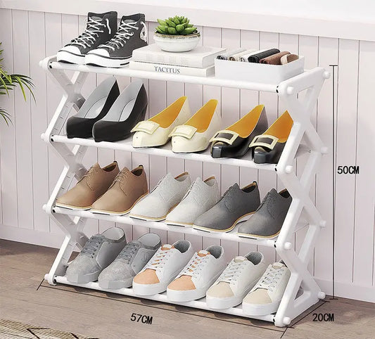 Compact Shoe Rack with 3-Tiers & Storage Shelf - Revolved