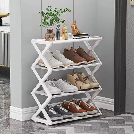 Compact Shoe Rack with 3-Tiers & Storage Shelf - Revolved