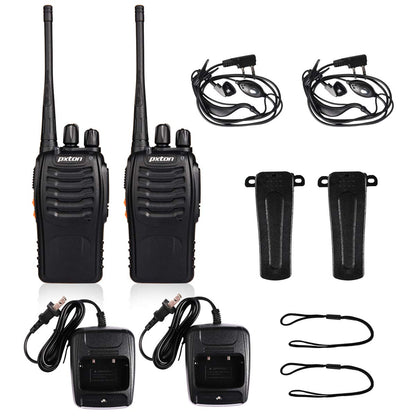 Walkie Talkies for Adults Long Range 2-Pack – Rechargeable Two-Way Radios, 16CH, VOX Function, LED Light, Earpieces Included